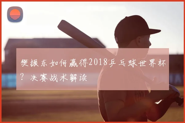 樊振东如何赢得2018乒乓球世界杯？决赛战术解读