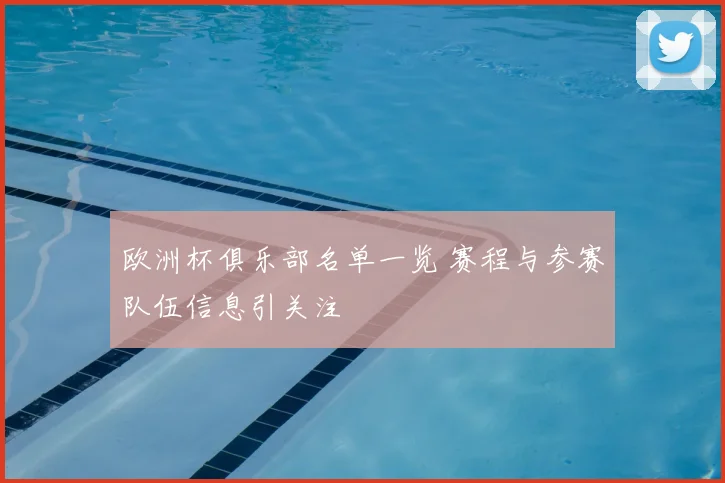 欧洲杯俱乐部名单一览 赛程与参赛队伍信息引关注
