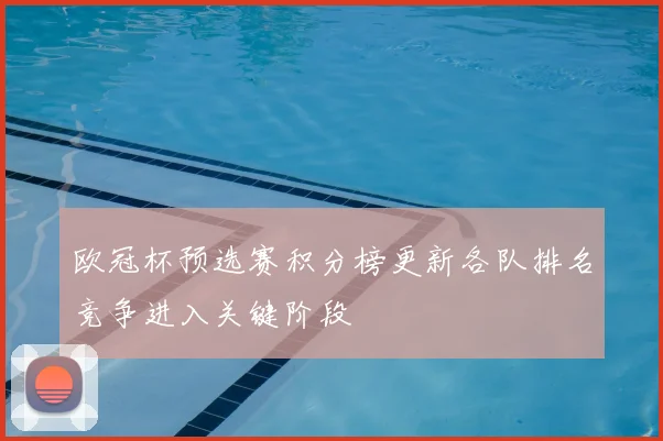 欧冠杯预选赛积分榜更新各队排名竞争进入关键阶段