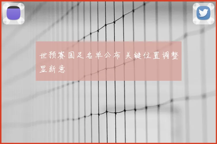 世预赛国足名单公布 关键位置调整显新意